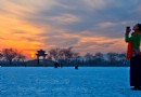 【頤和園。五彩雲下夕陽雪】